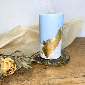 Concrete Base Soy Wax Candle and Epoxy Resin Coaster