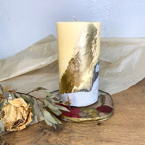 Concrete Base Soy Wax Candle and Epoxy Resin Coaster