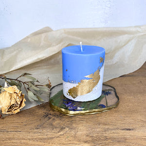 Concrete Base Soy Wax Candle and Epoxy Resin Coaster