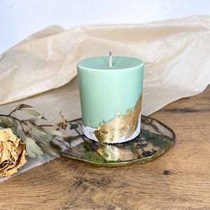 Concrete Base Soy Wax Candle and Epoxy Resin Coaster