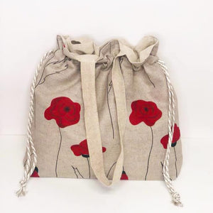 Handmade European linen and cotton tote bag.